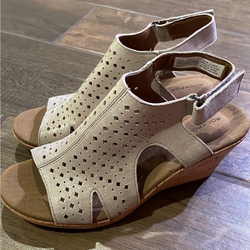 Rockport Briah Sling-Back Wedge Sandals - Size 7